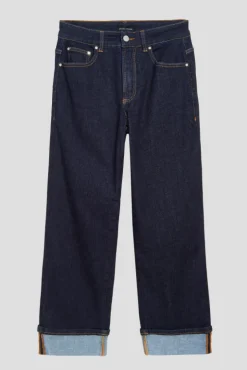 Universal Standard Stevie High Rise Cuffed Straight Leg Jeans