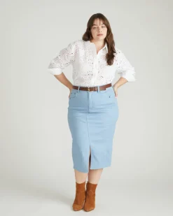 Universal Standard The Artist Cotton Eyelet Shirt