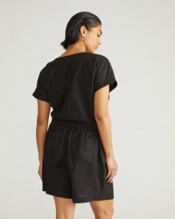 Universal Standard Tropez Tied Linen Crop Top