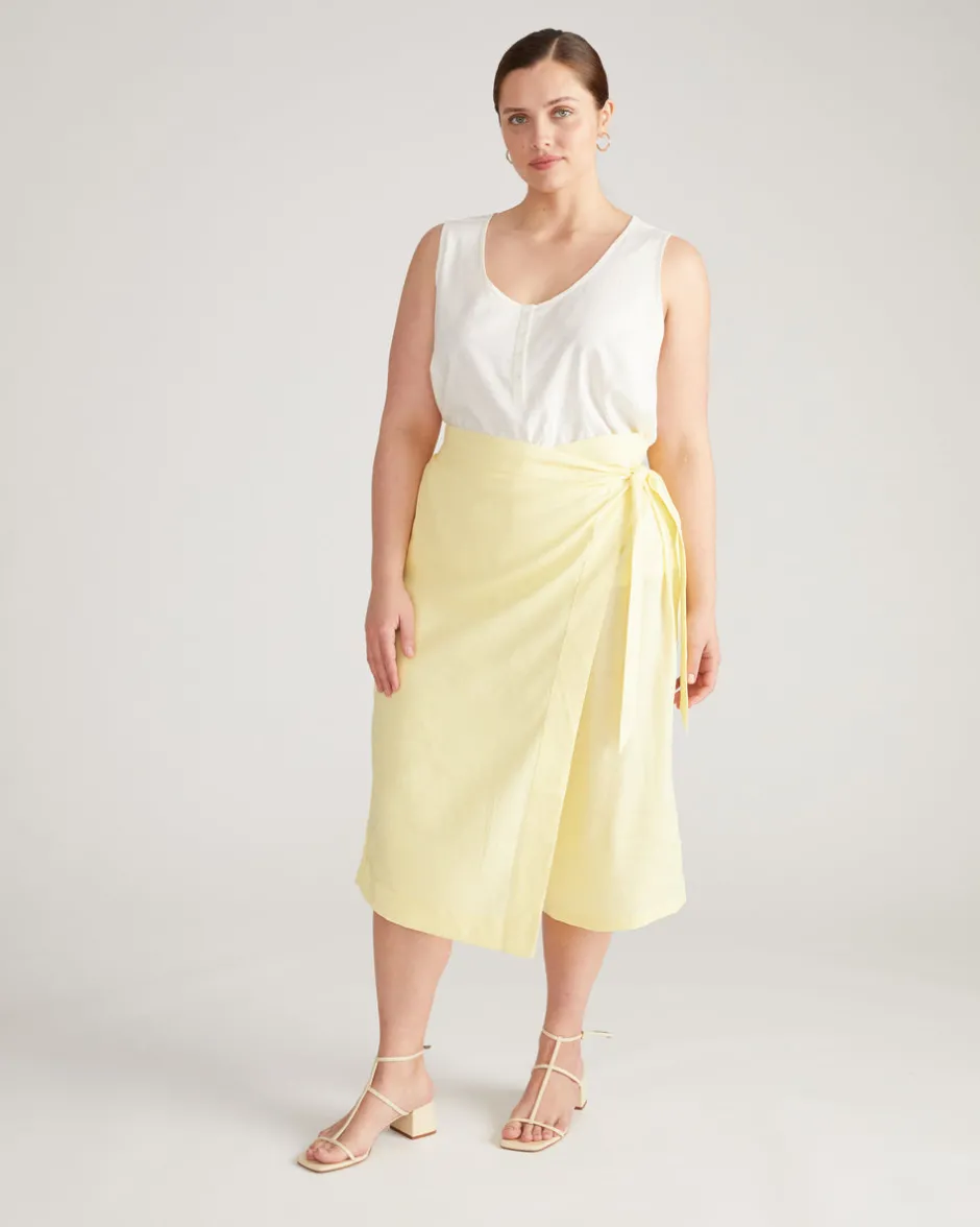 Universal Standard Villa Linen Wrap Culottes